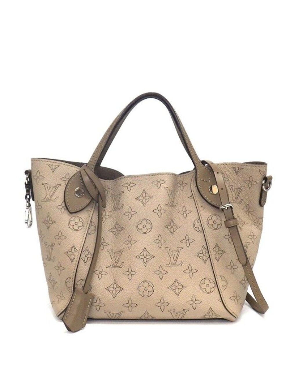 Louis Vuitton Shoulder Bag Hina PM Galet Mahina Leather Silver